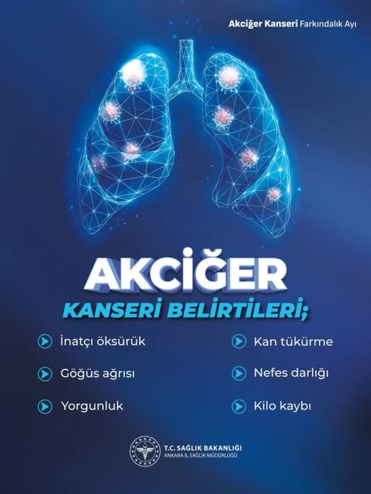 Ankara İl Sağlık Müdürlüğü Akciğer Kanseri Belirtilerine Dikkat Çekiyor