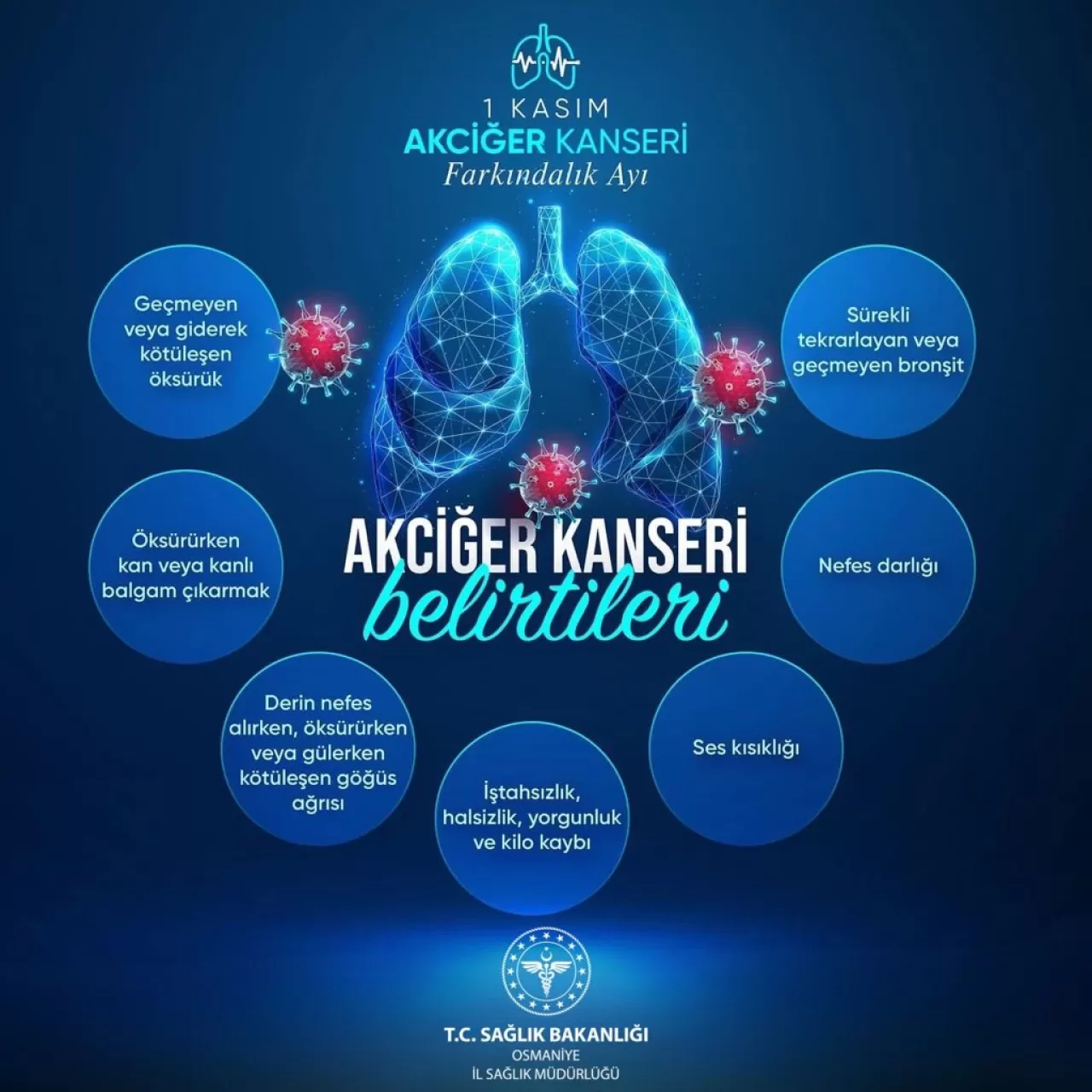Osmaniye'de Akciğer Kanseri Farkındalık Ayı: Erken Teşhis Hayat Kurtarır