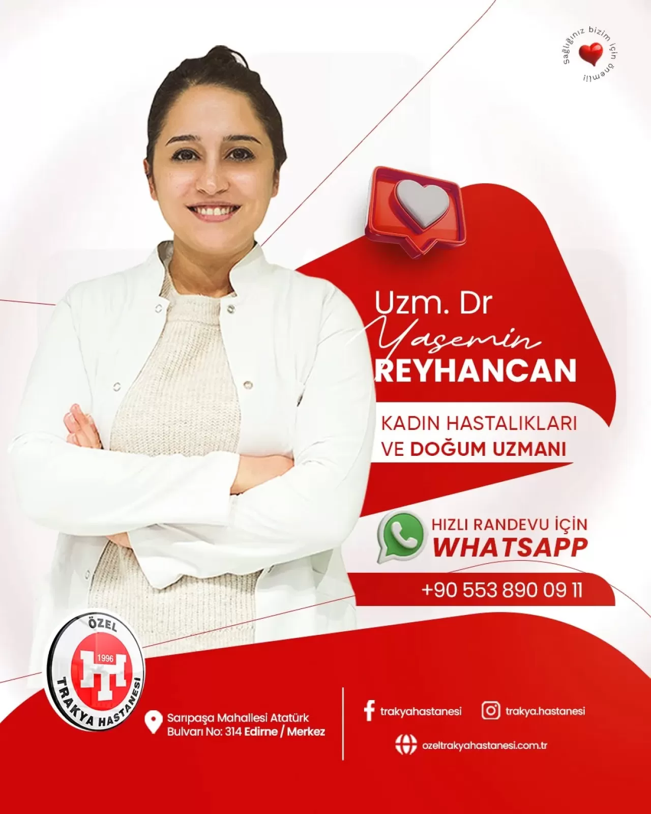 Edirne Özel Trakya Hastanesi'nde Kadın Sağlığı Kontrollerinin Önemi Vurgulandı