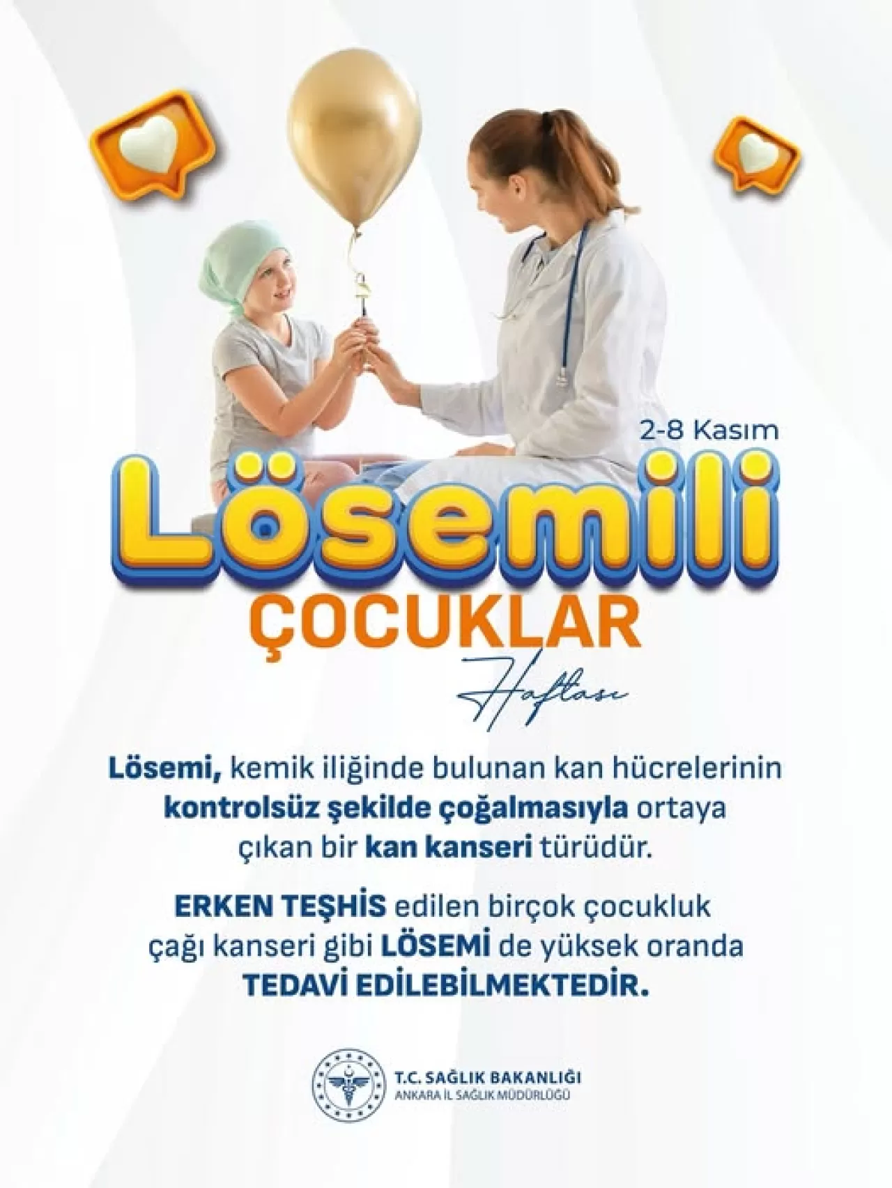 Ankara İl Sağlık Müdürlüğü'nden Lösemi Açıklaması: Erken Teşhis Hayat Kurtarıyor