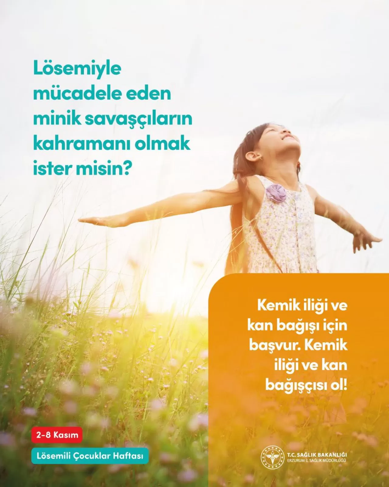 Erzurum'da Lösemiyle Mücadeleye Destek Çağrısı: Kemik İliği ve Kan Bağışı Hayat Kurtarır