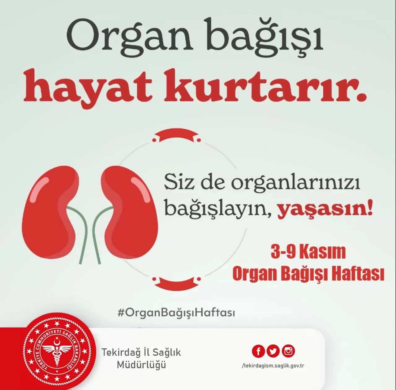 Tekirdağ'da 9 Kasım Organ Bağışı Haftası Etkinlikleri Başladı