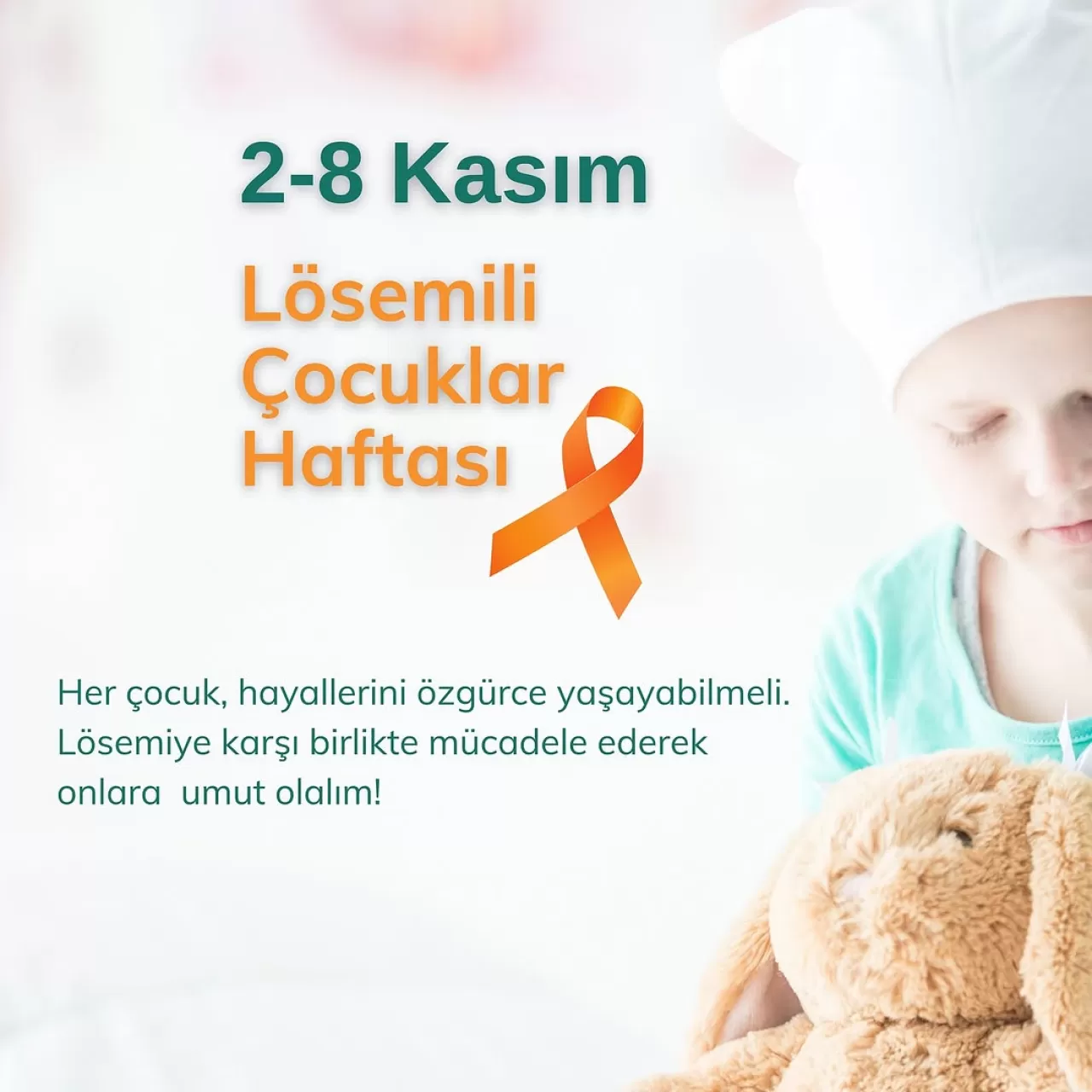 Tekirdağ Şehir Hastanesi'nden Lösemili Çocuklar Haftası'nda Anlamlı Mesaj