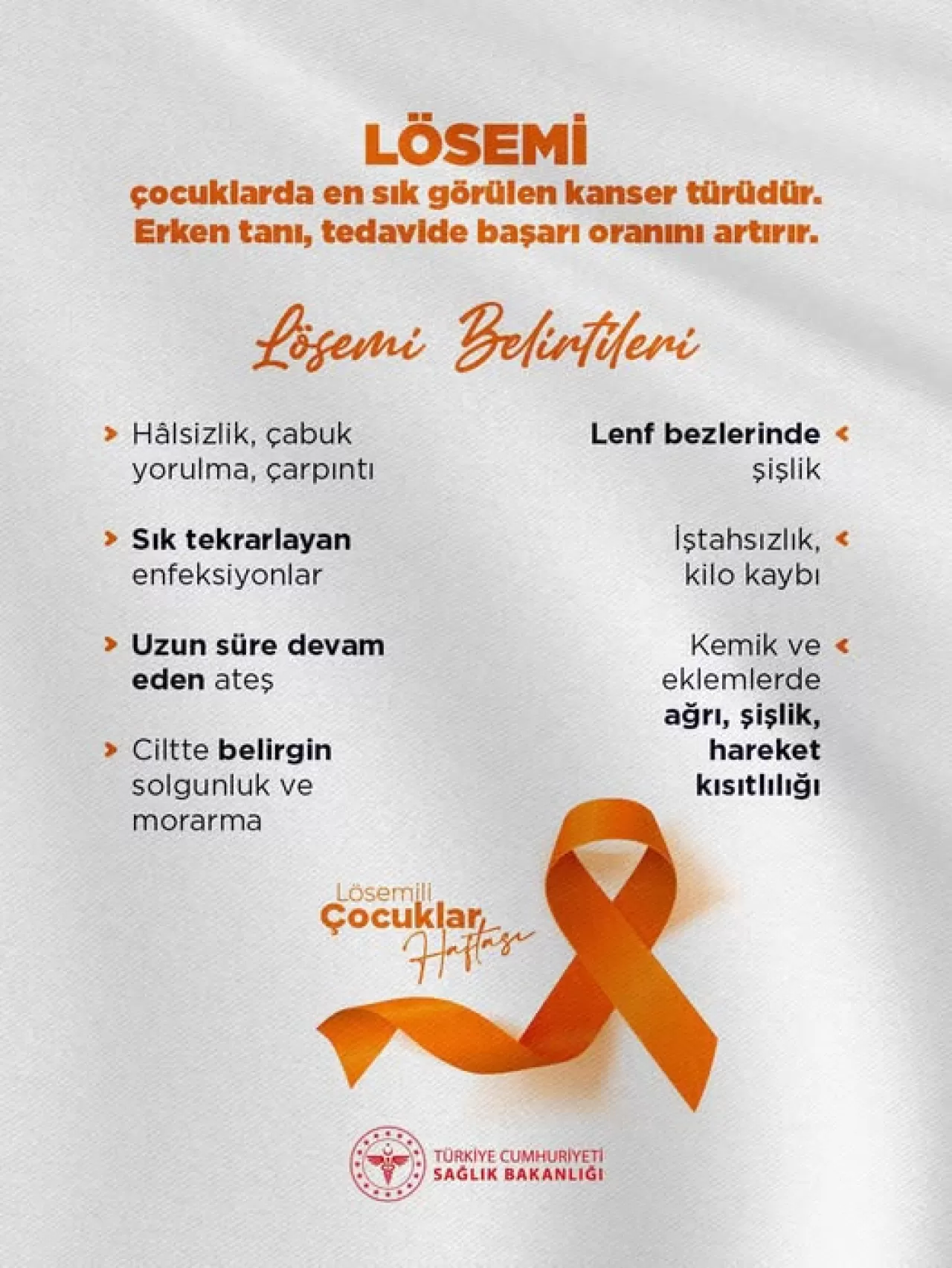 Afyonkarahisar'da Lösemili Çocuklar Haftası'nda Erken Tanının Önemi Vurgulandı