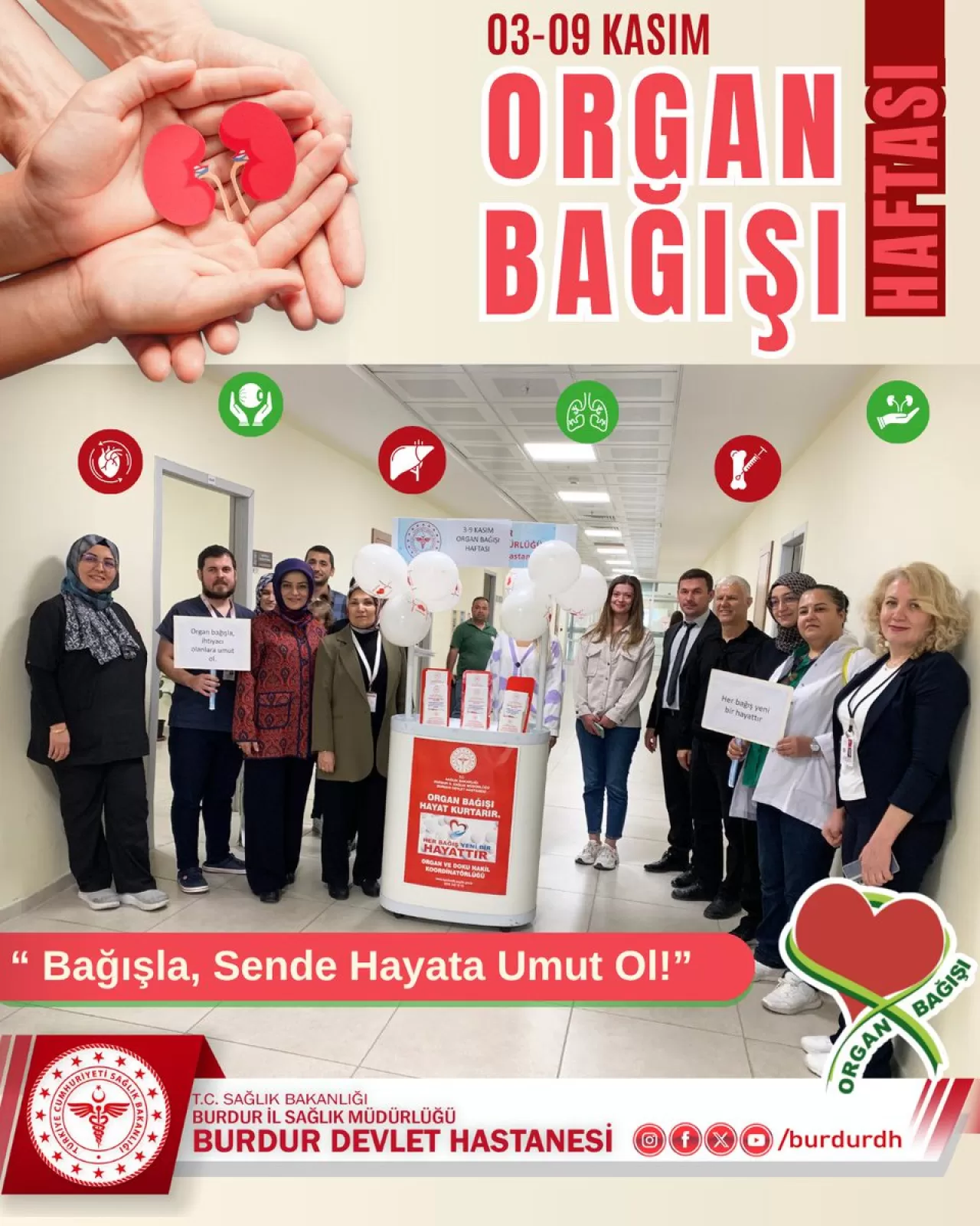 Burdur'da Organ Bağışı Haftası'nda Farkındalık Etkinliği Düzenlendi