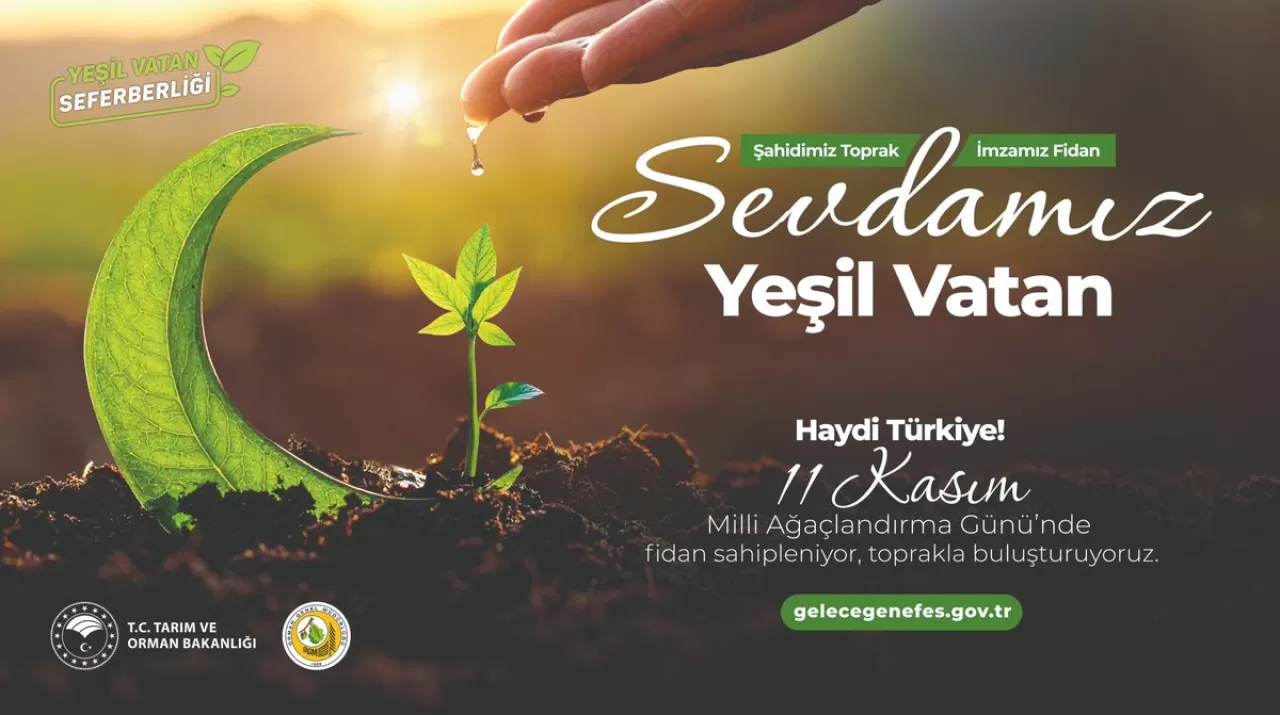 Erzurum'da 11 Kasım Milli Ağaçlandırma Günü Kapsamında Fidanlar Toprakla Buluştu