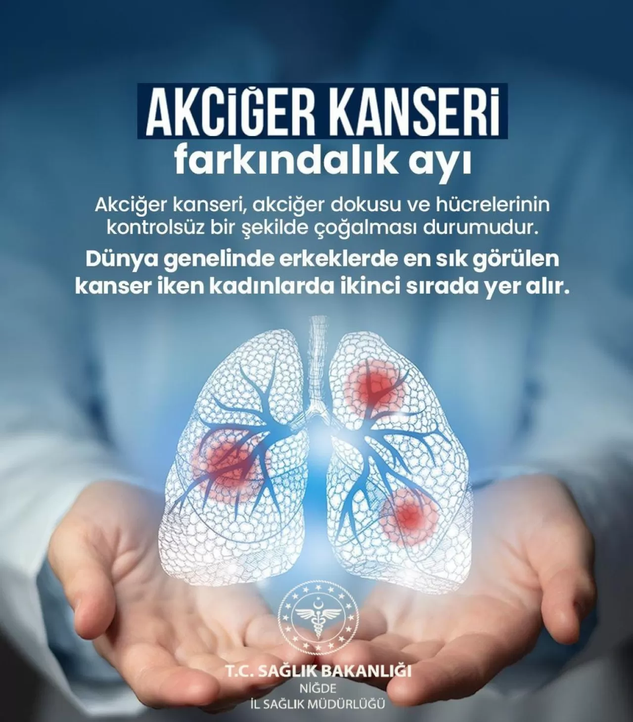 Niğde'de Kasım Ayı Akciğer Kanseri Farkındalık Ayı Olarak Ele Alınıyor