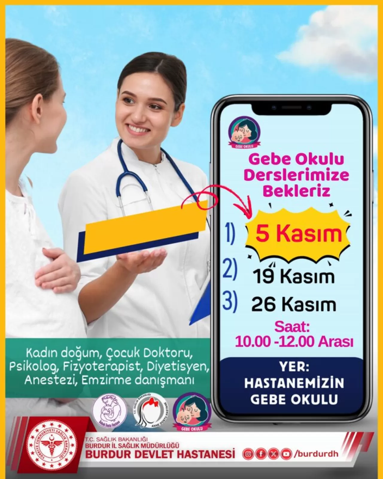Burdur'da Gebelik Eğitimleri Kasım Ayında Başlıyor