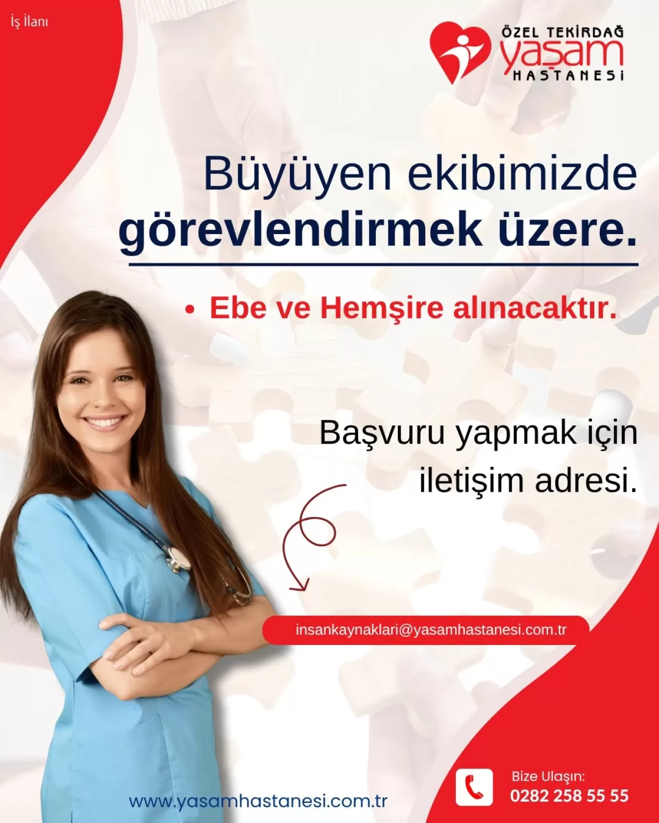 Özel Tekirdağ Yaşam Hastanesi'nde İş İmkanı