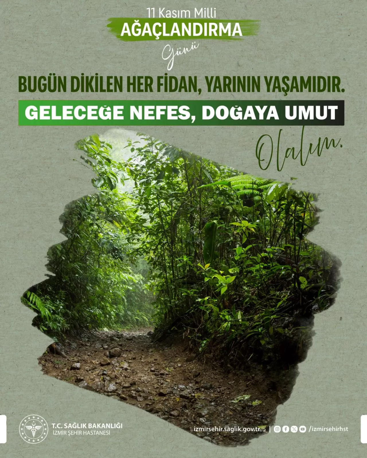 İzmir Şehir Hastanesi Çalışanları, Milli Ağaçlandırma Günü'nde Fidan Dikti