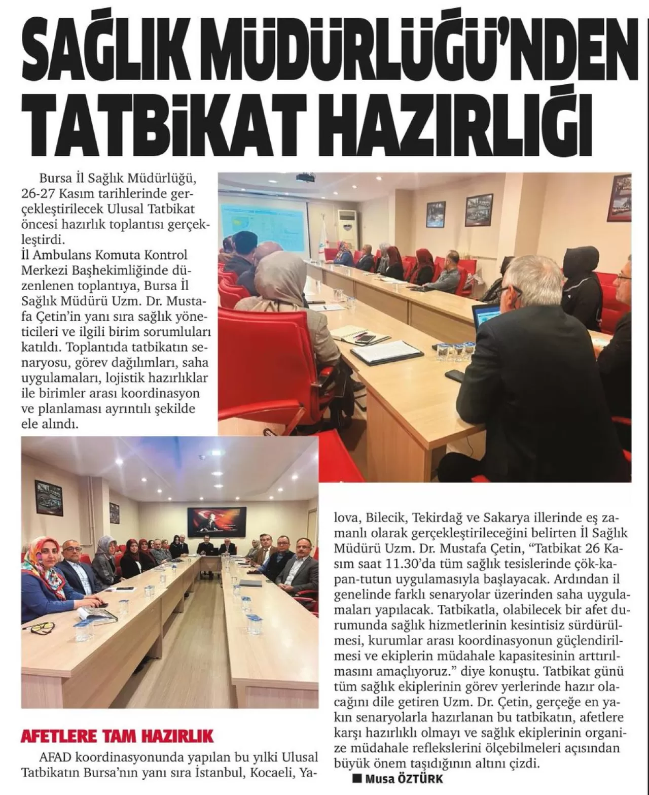 Bursa İl Sağlık Müdürlüğü'nden Önemli Açıklamalar