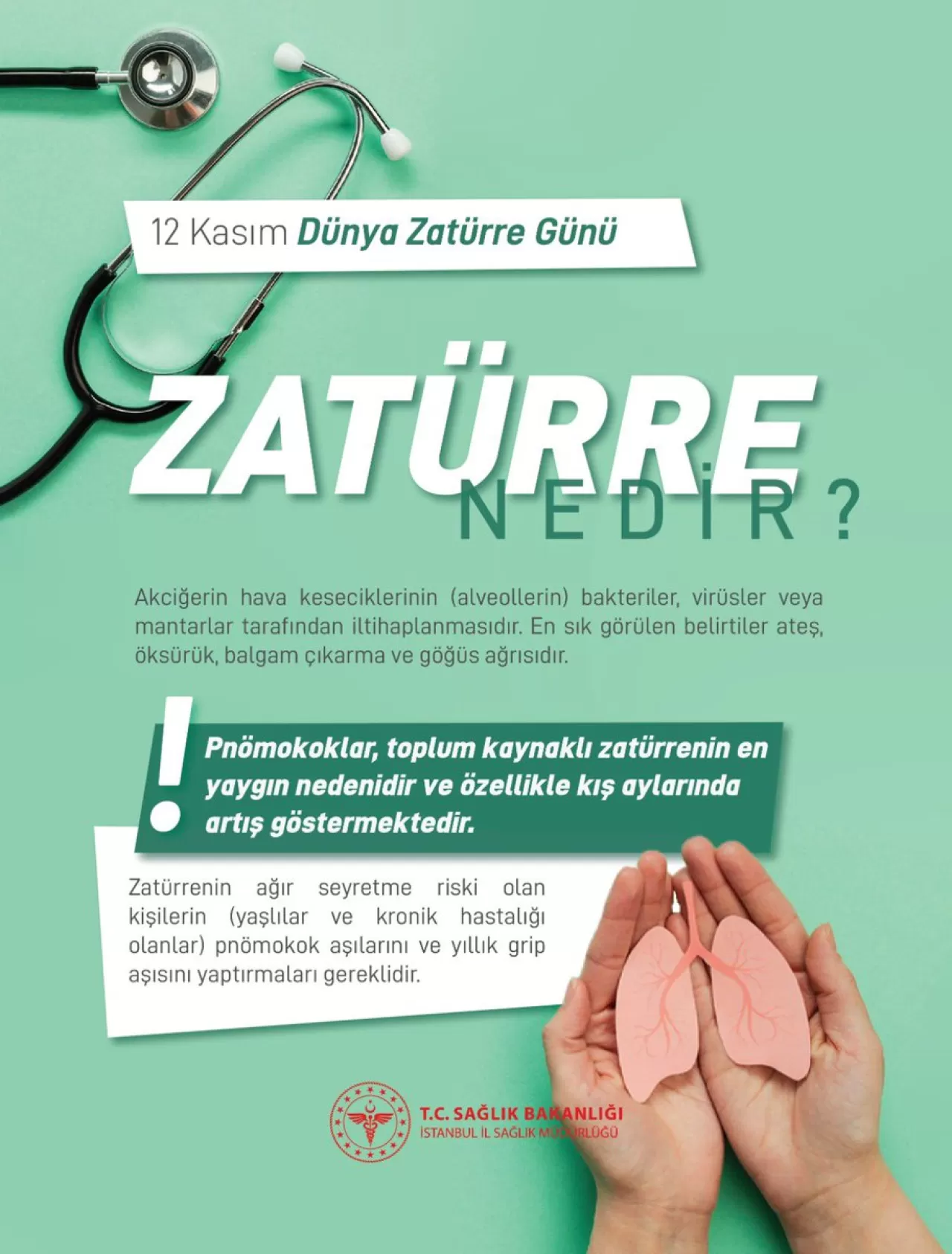 İstanbul Sağlık Müdürlüğü'nden Zatürre Uyarısı: Aşı Hayat Kurtarır