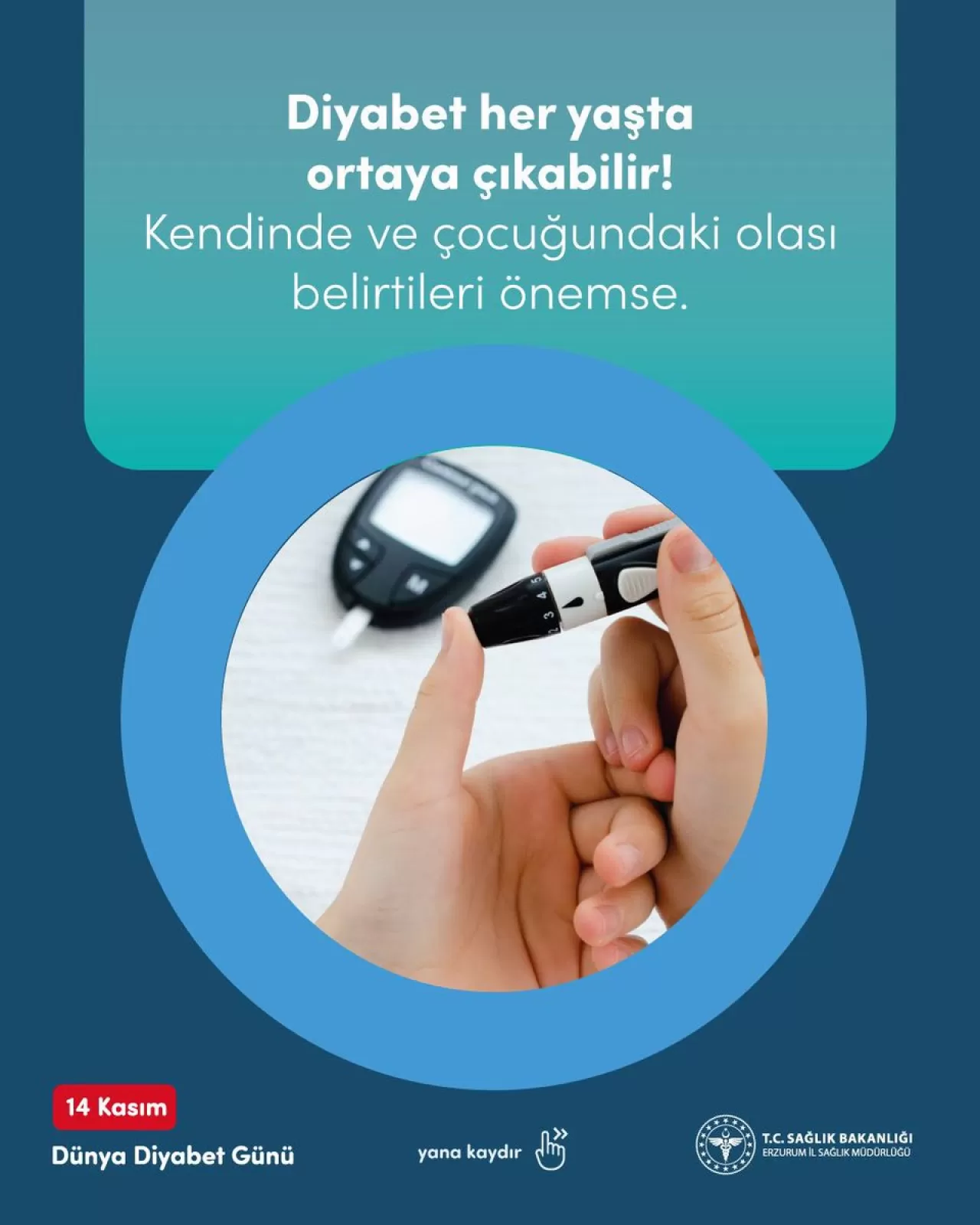 Erzurum'da 14 Kasım Dünya Diyabet Günü'nde Farkındalık Çalışmaları Yoğunlaştı