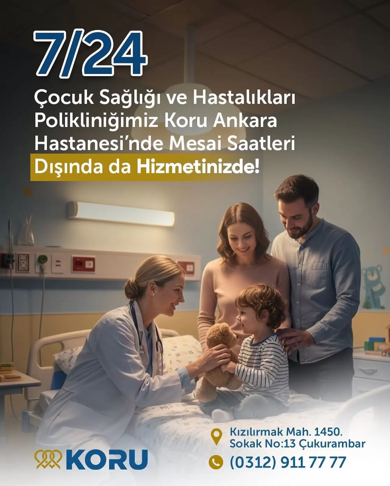 Koru Ankara Hastanesi'nde Çocuk Sağlığı için 7/24 Hizmet