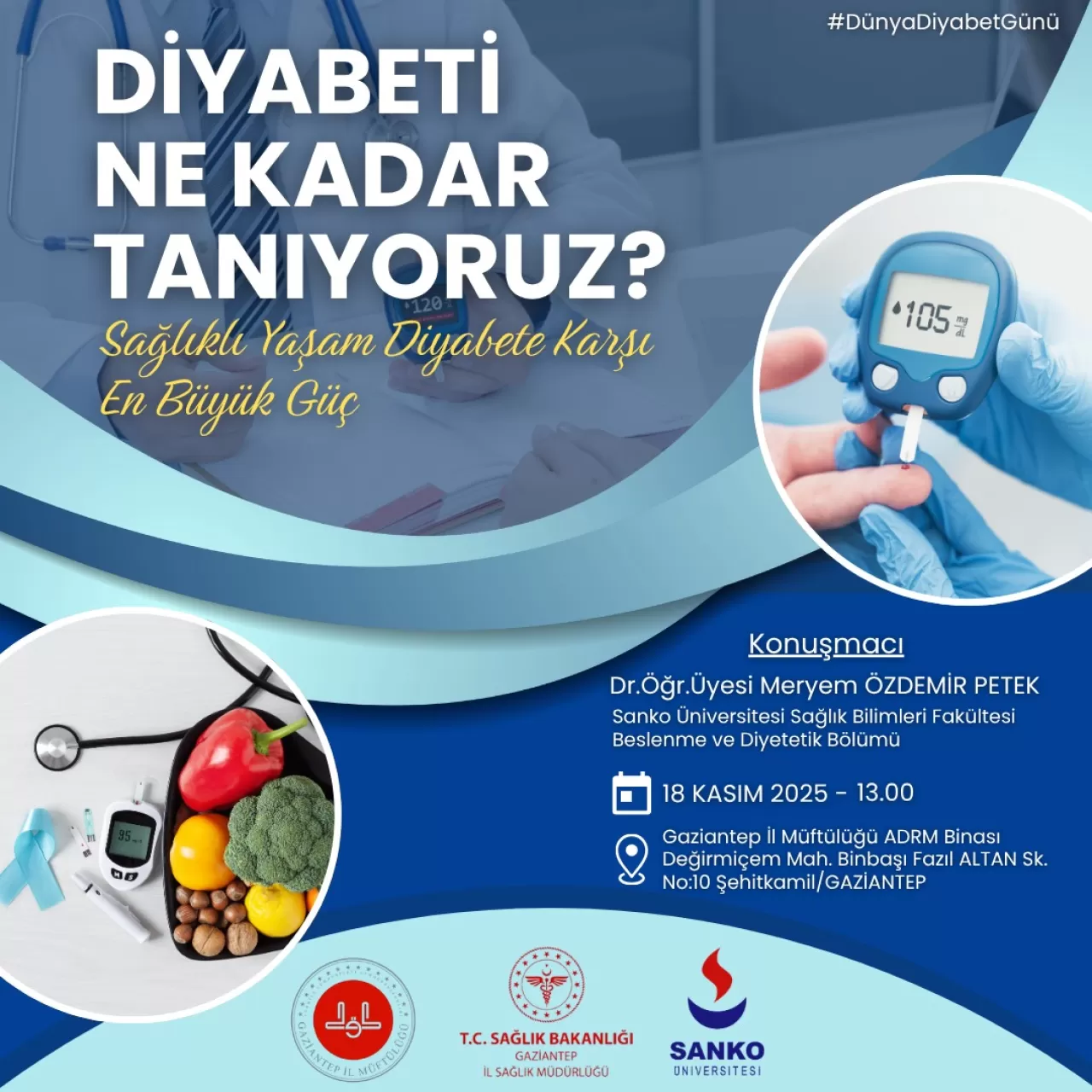 Gaziantep'te Diyabet Farkındalık Semineri ve Ücretsiz Sağlık Taraması