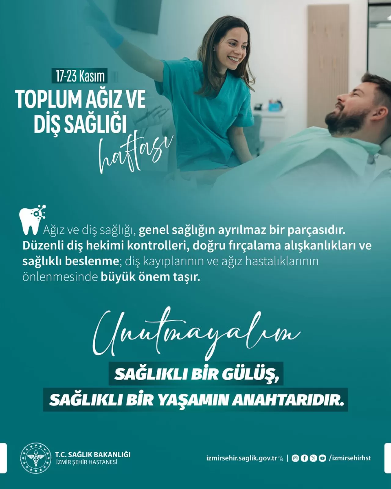 İzmir Şehir Hastanesi'nden Ağız ve Diş Sağlığı Günü'nde Önemli Mesajlar