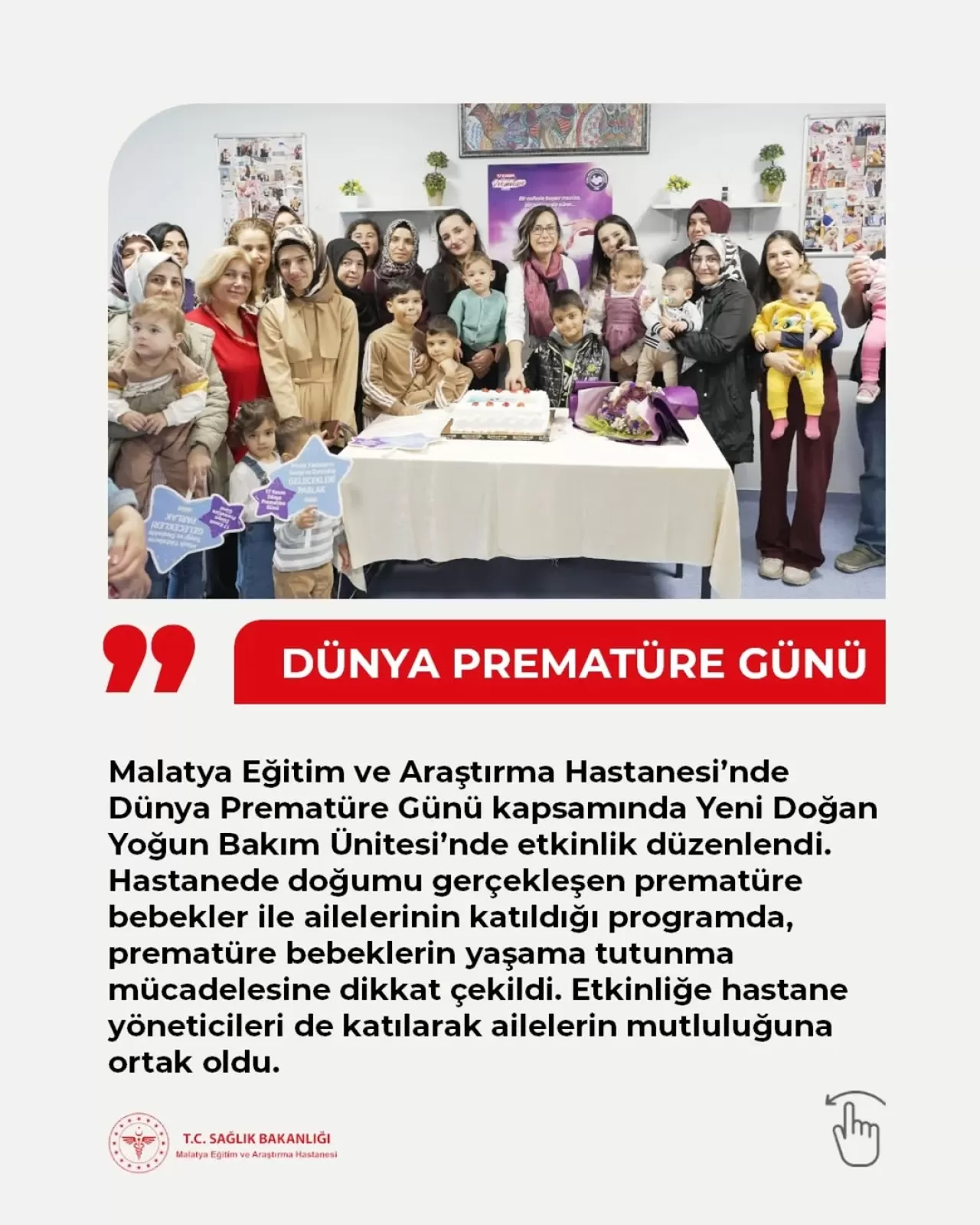 Malatya'da Prematüre Bebekler ve Aileleri için Anlamlı Buluşma