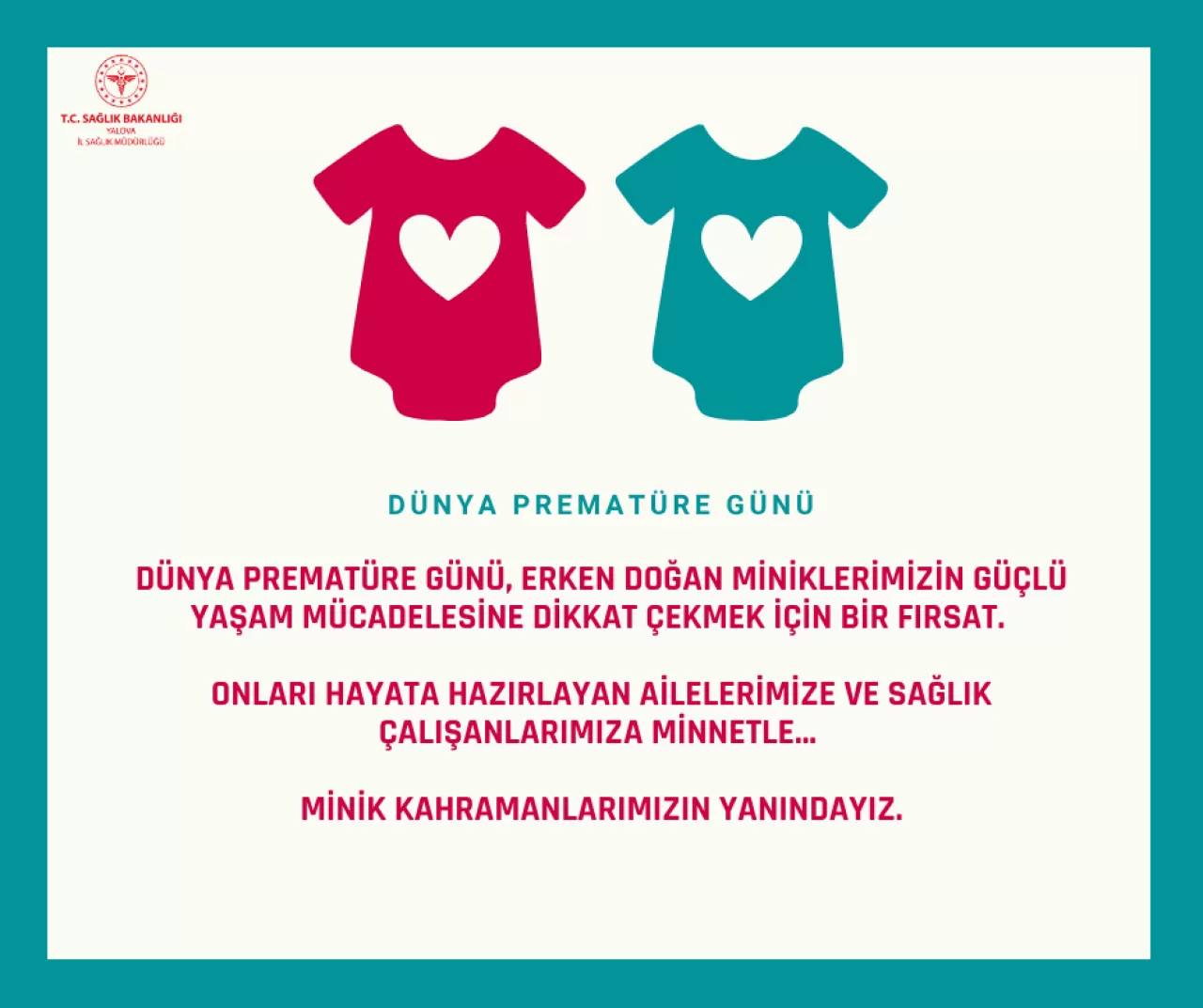 Yalova'da Dünya Prematüre Günü Kutlandı: Minik Kahramanların Yanındayız