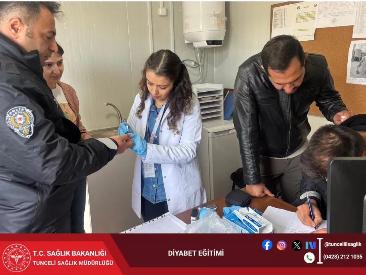 Tunceli'de Polis Personeline Diyabet Eğitimi ve Ücretsiz Kan Şekeri Ölçümü