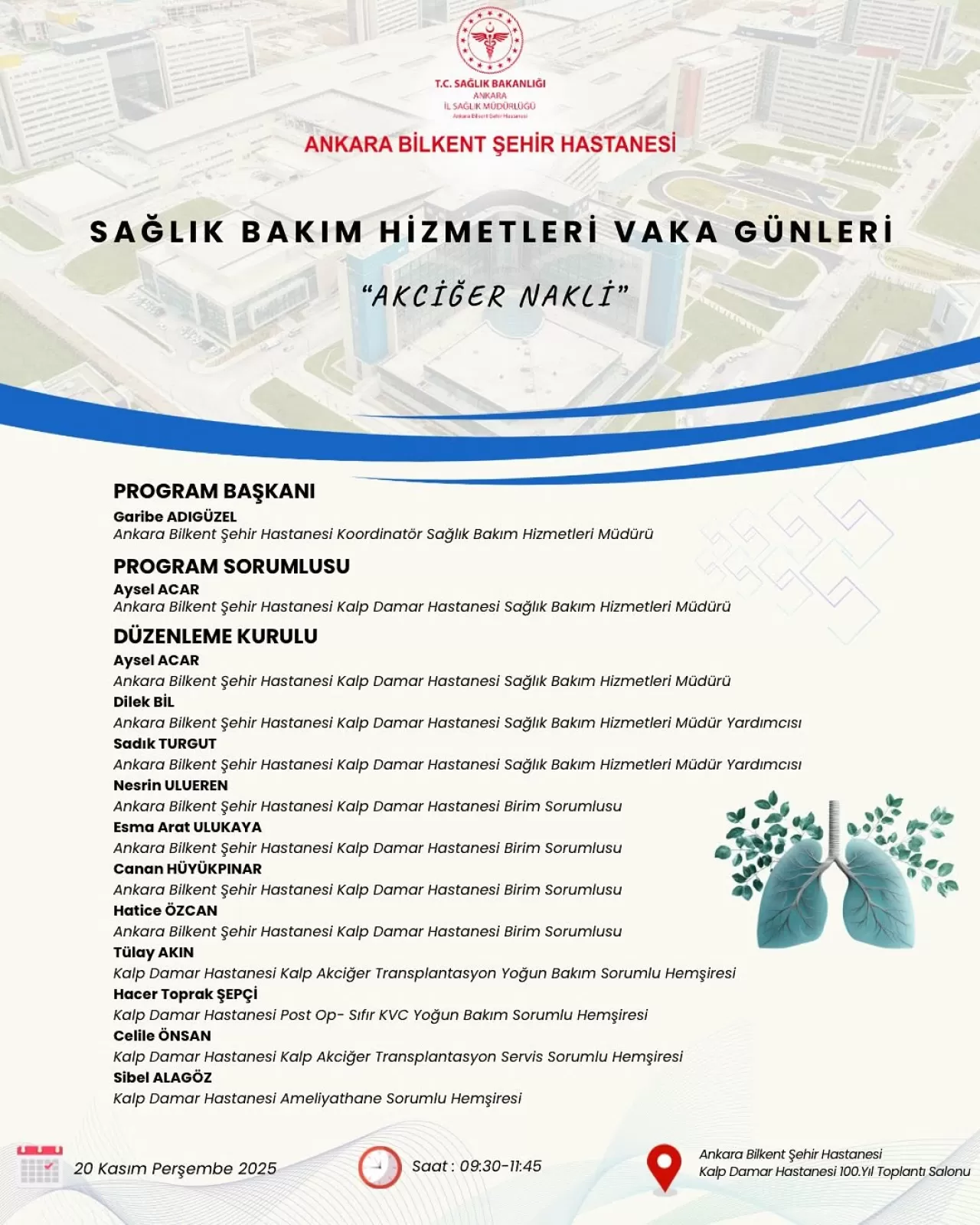 Akciğer Nakli Sempozyumu Ankara'da Gerçekleşecek