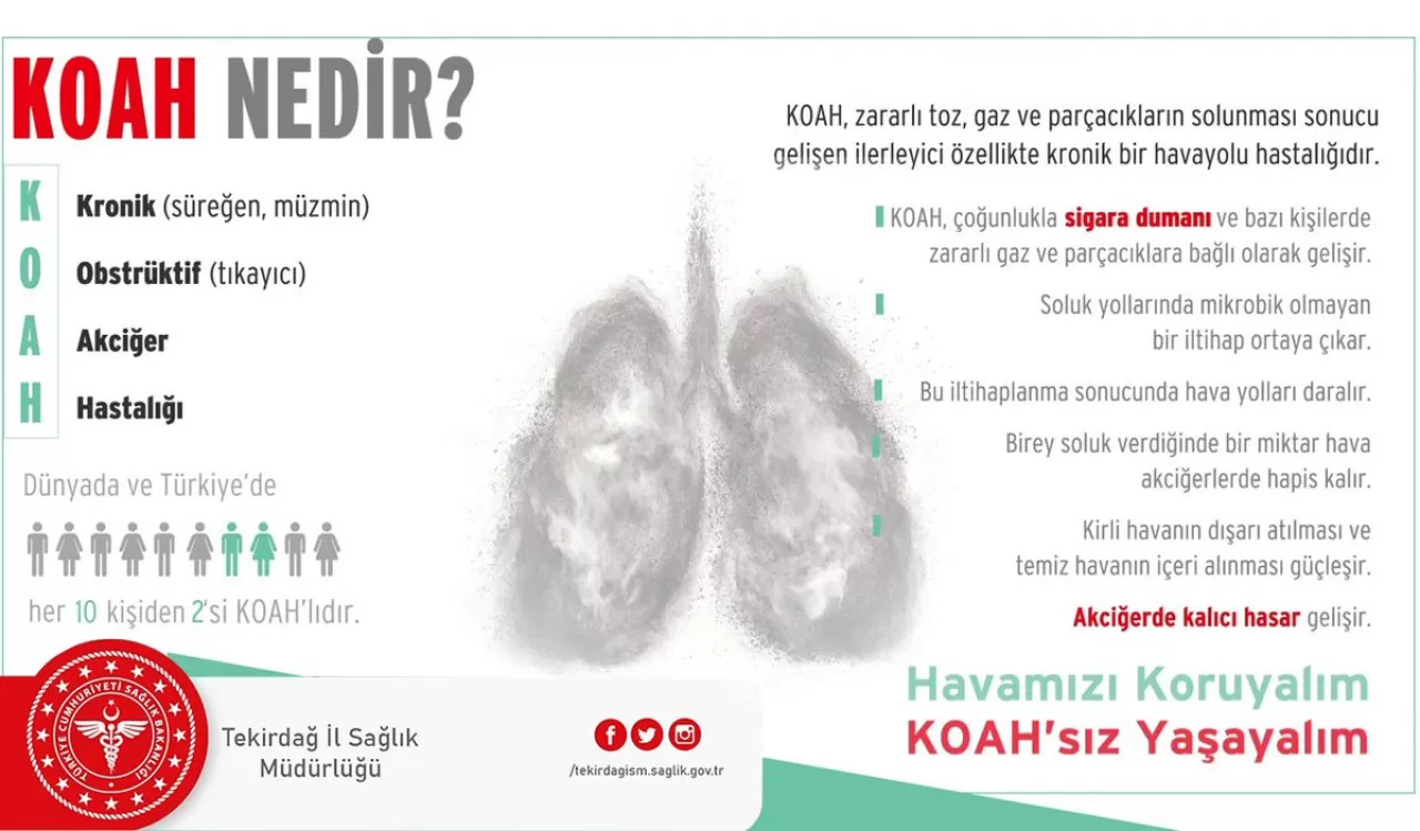 Tekirdağ'da 19 Kasım Dünya KOAH Günü'nde Farkındalık Çalışmaları Yapıldı