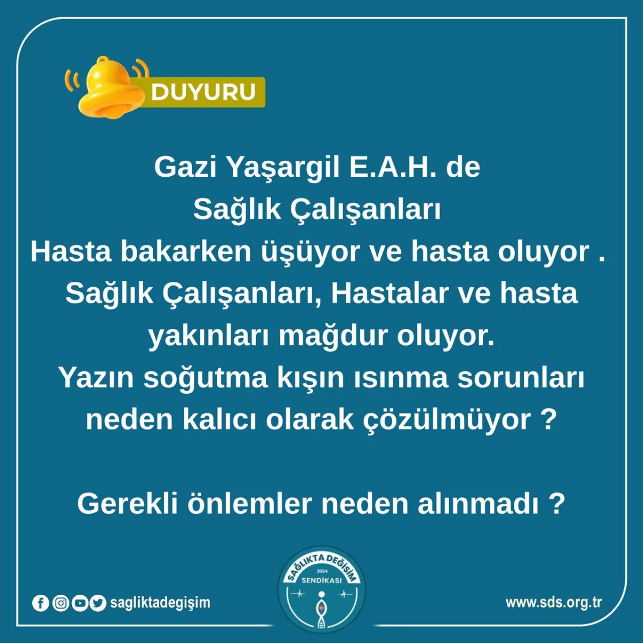 Diyarbakır'da Sağlık Çalışanlarının Sesini Duyurma Çağrısı