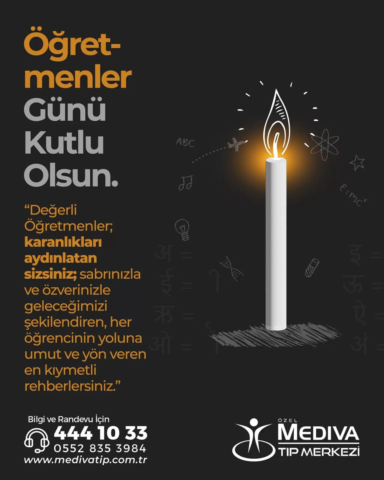 Özel Mediva Tıp Merkezi'nden 24 Kasım Öğretmenler Günü Mesajı