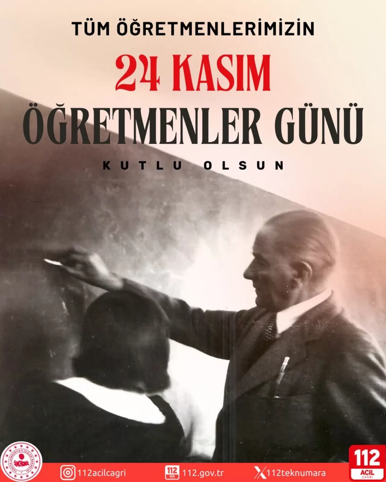 Edirne 112 Acil Çağrı Merkezi'nden Öğretmenler Günü Mesajı
