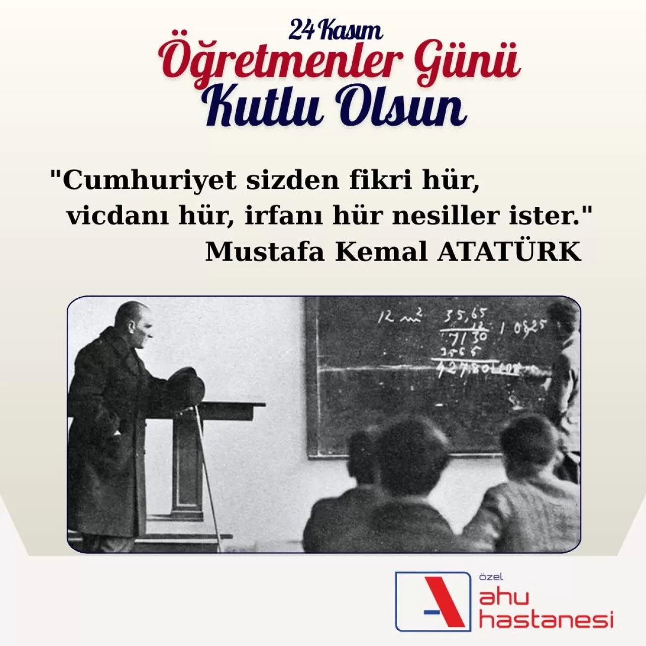 Muğla Ahu Hastanesi'nden 24 Kasım Öğretmenler Günü Mesajı