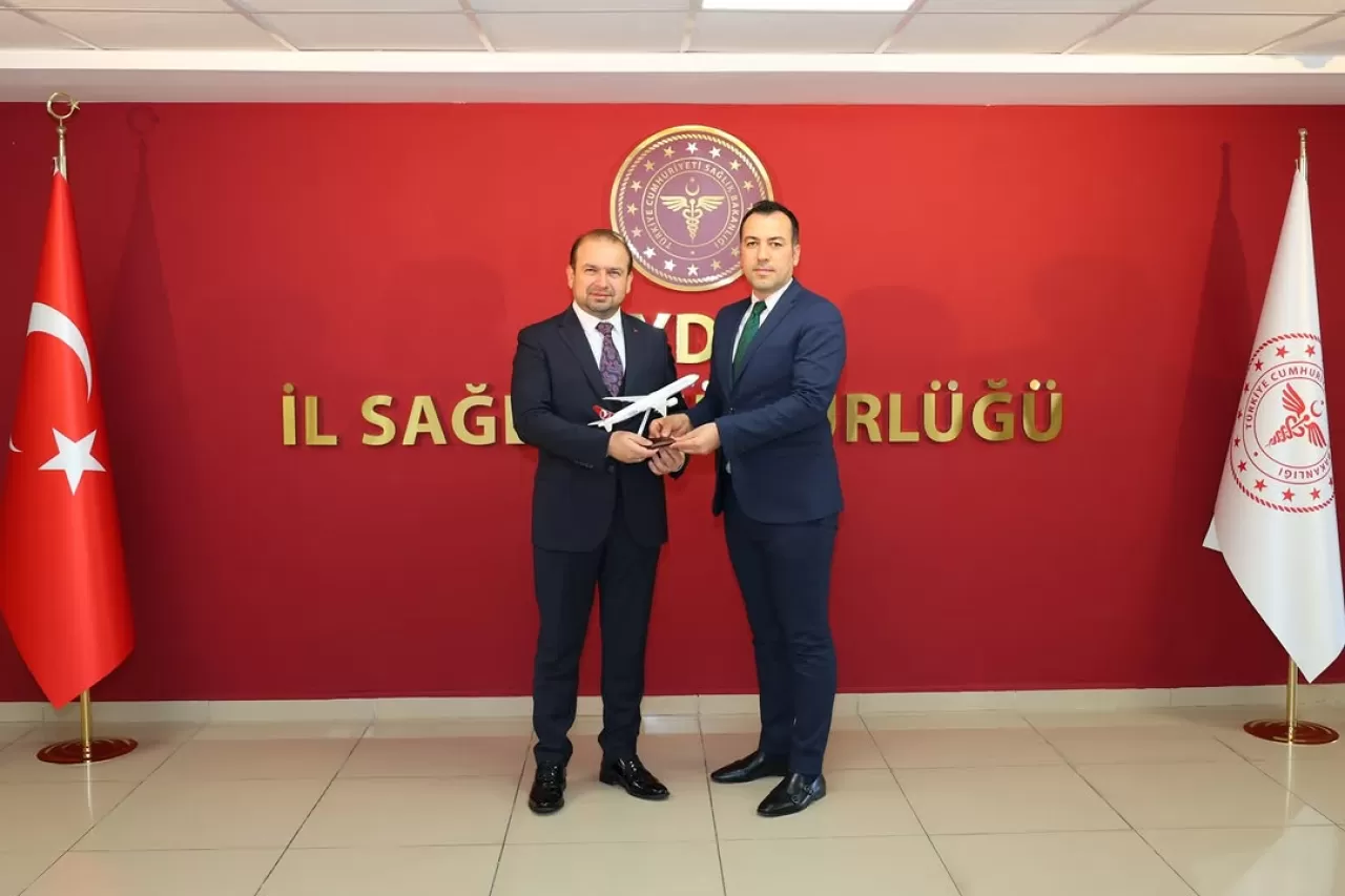 Aydın İl Sağlık Müdürü Dr. Eser Şenkul, THY Uçuş Akademisi Genel Müdürü'nün Ziyaretini Ağırladı