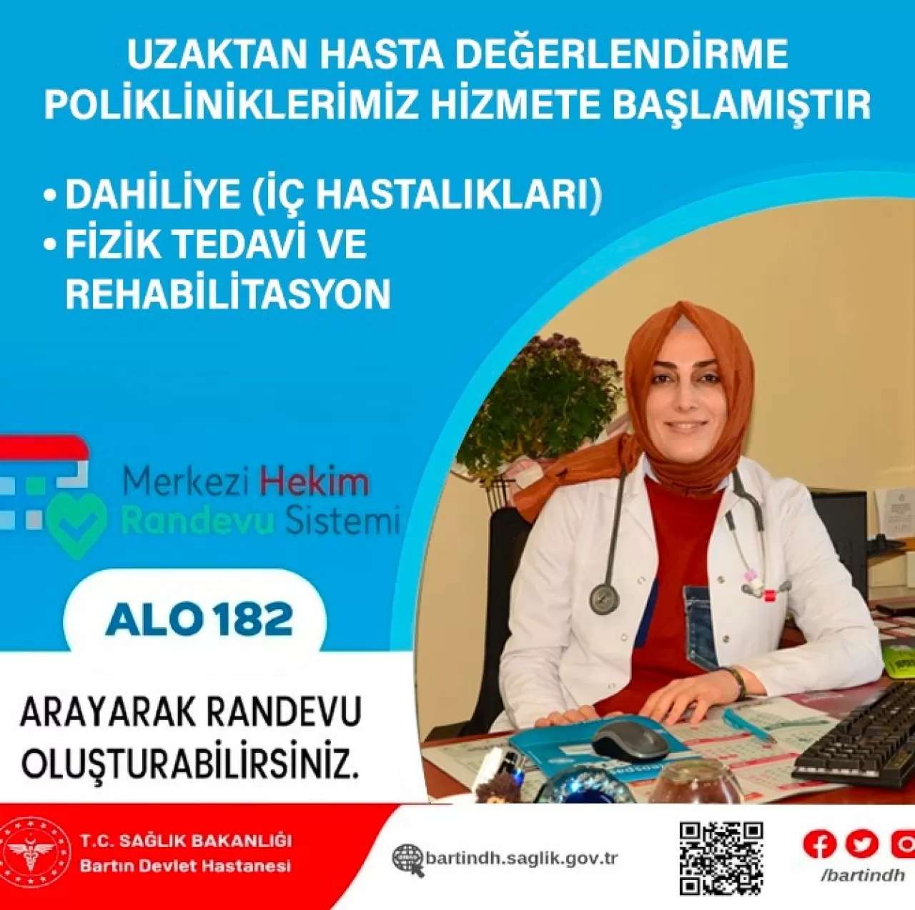 Bartın Devlet Hastanesi'nde Görüntülü Muayene Dönemi Başladı