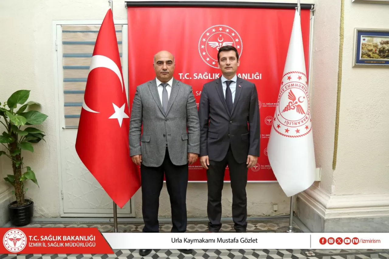 Urla Kaymakamı Mustafa Gözlet, İzmir İl Sağlık Müdürü Doç. Dr. Ayhan Kul'u Ziyaret Etti