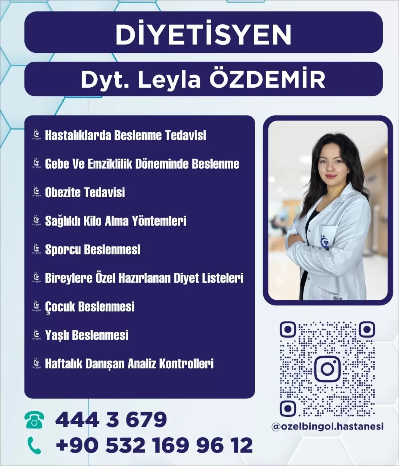 Özel Bingöl Hastanesi'nde Diyetisyen Leyla Özdemir ile Kişiye Özel Beslenme Danışmanlığı