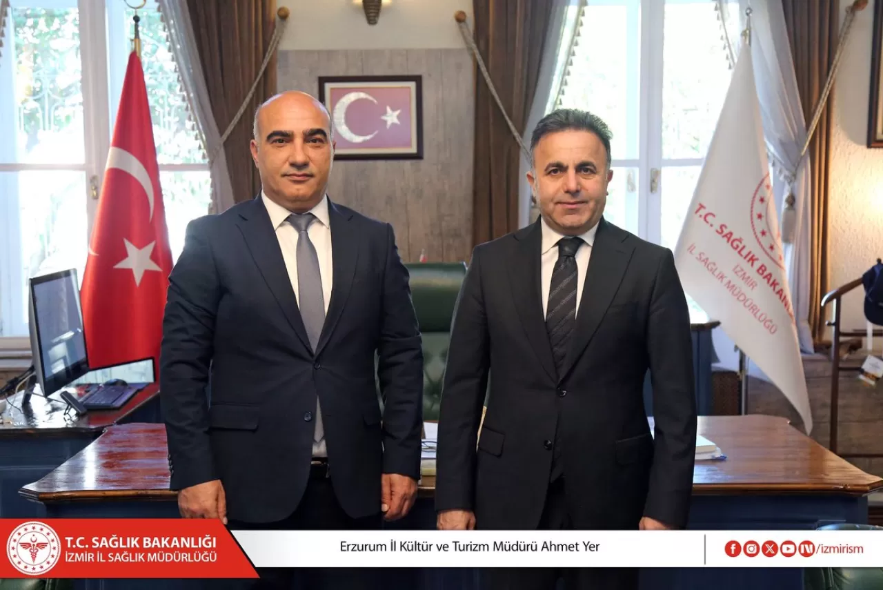 Erzurum İl Kültür ve Turizm Müdürü Ahmet Yer'den İzmir İl Sağlık Müdürü Doç. Dr. Ayhan Kul'a Hayırlı Olsun Ziyareti