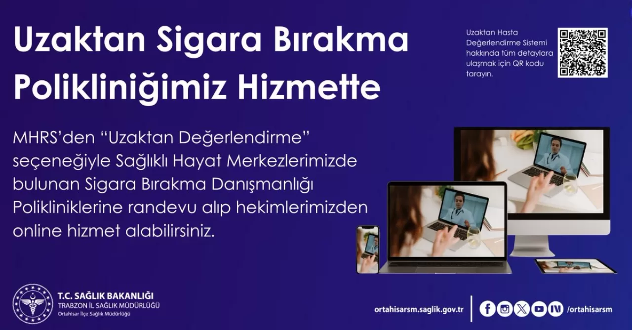 Trabzon'da Uzaktan Sigara Bırakma Polikliniği Açıldı