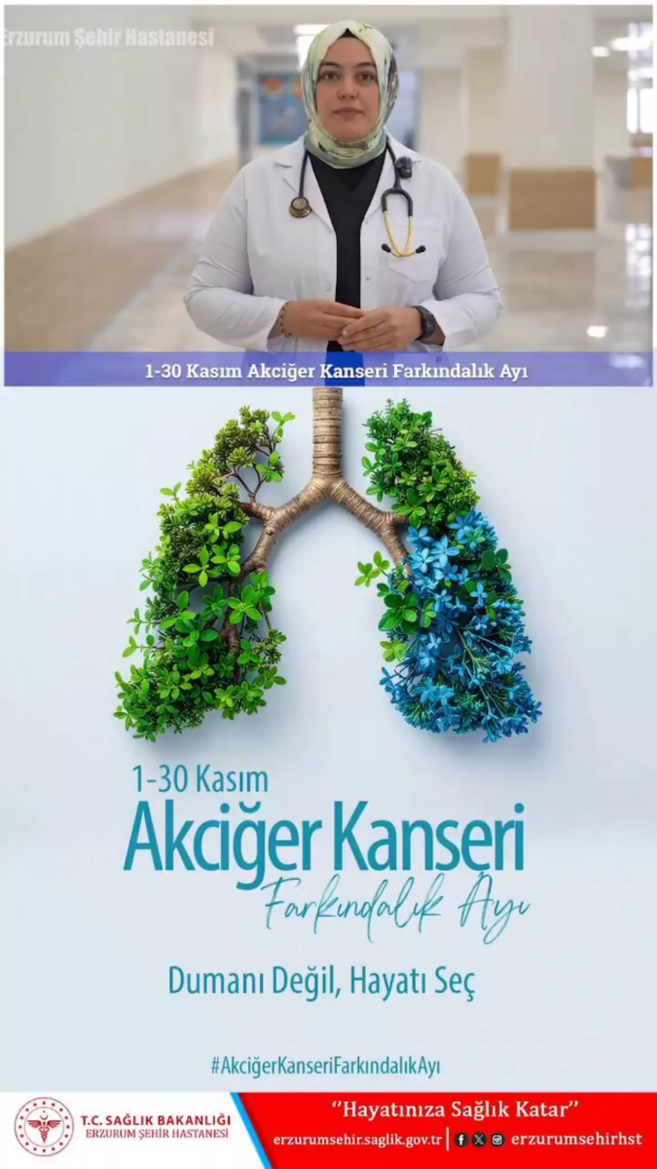 Erzurum'da Akciğer Kanseri Farkındalık Etkinliği Düzenlendi