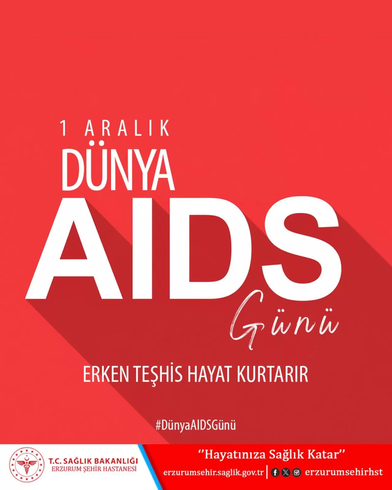 Erzurum Şehir Hastanesi'nde 1 Aralık Dünya AIDS Günü Etkinliği Düzenlendi