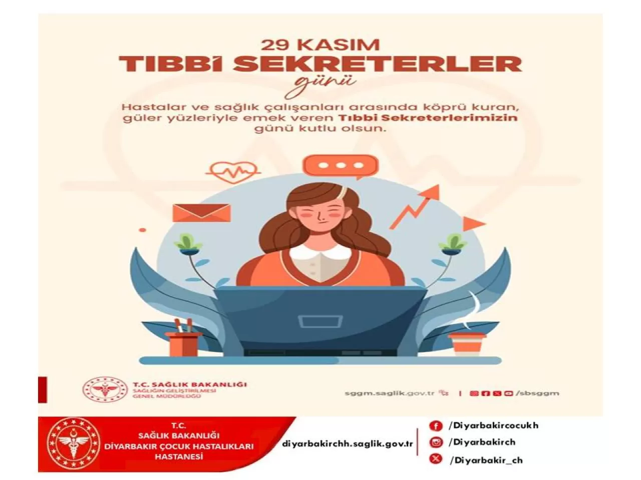 Diyarbakır Çocuk Hastalıkları Hastanesi'nde Tıbbi Sekreterler Günü Kutlaması