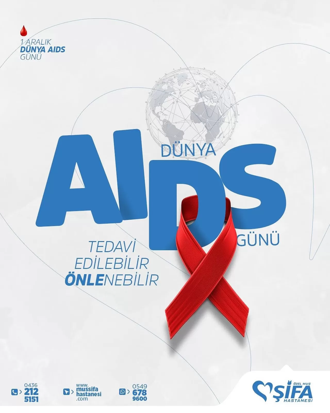 Muş Şifa Hastanesi, 1 Aralık Dünya AIDS Günü'nde Erken Tanının Hayati Önemine Dikkat Çekti