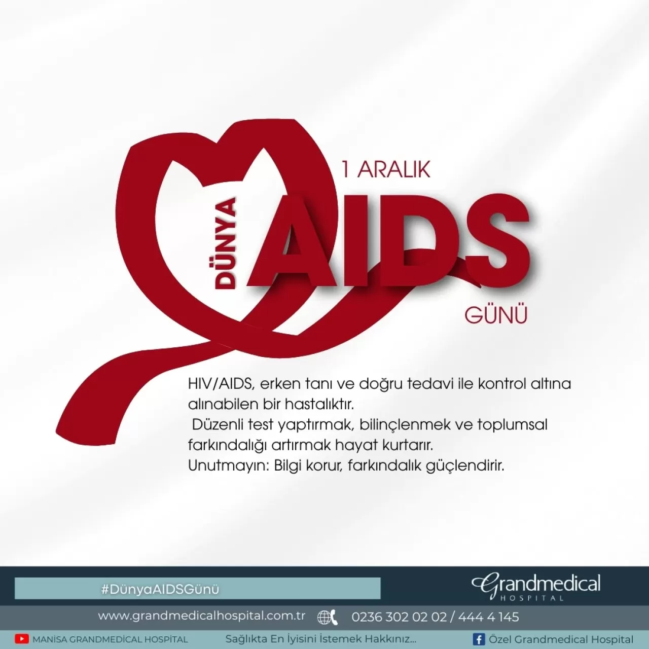 Grandmedical Hastanesi'nden Dünya AIDS Günü'nde Erken Tanının Önemine Vurgu
