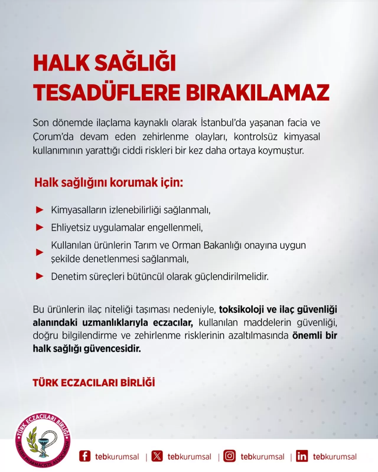 Kontrolsüz Kimyasallar Halk Sağlığını Tehdit Ediyor: Eczacılar Uyarıyor