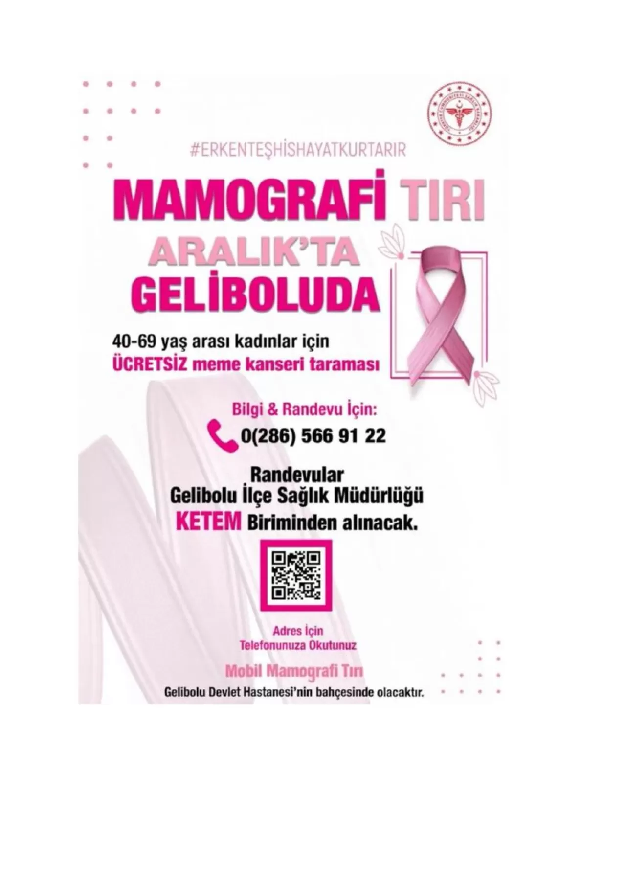 Gelibolu'da Mobil Mamografi Hizmeti Başladı