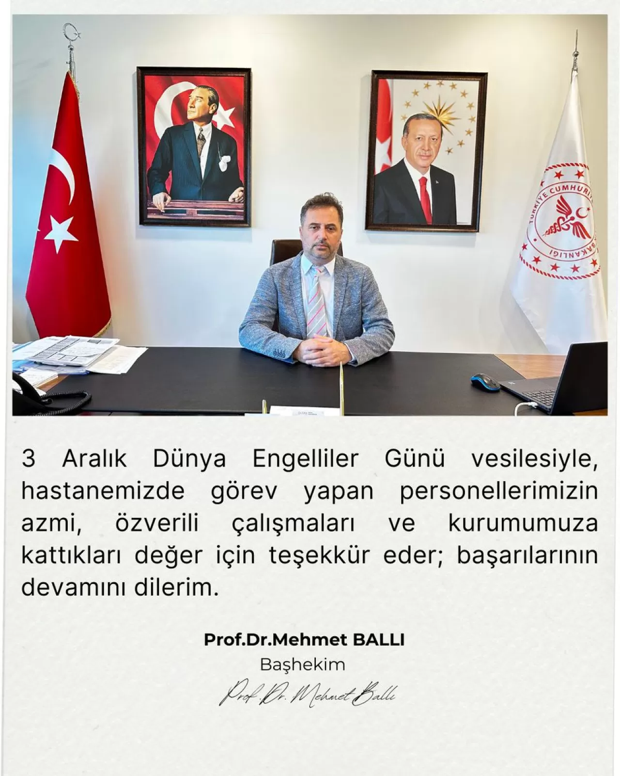 Mersin Şehir Hastanesi'nde 3 Aralık Dünya Engelliler Günü'nde Anlamlı Kutlama