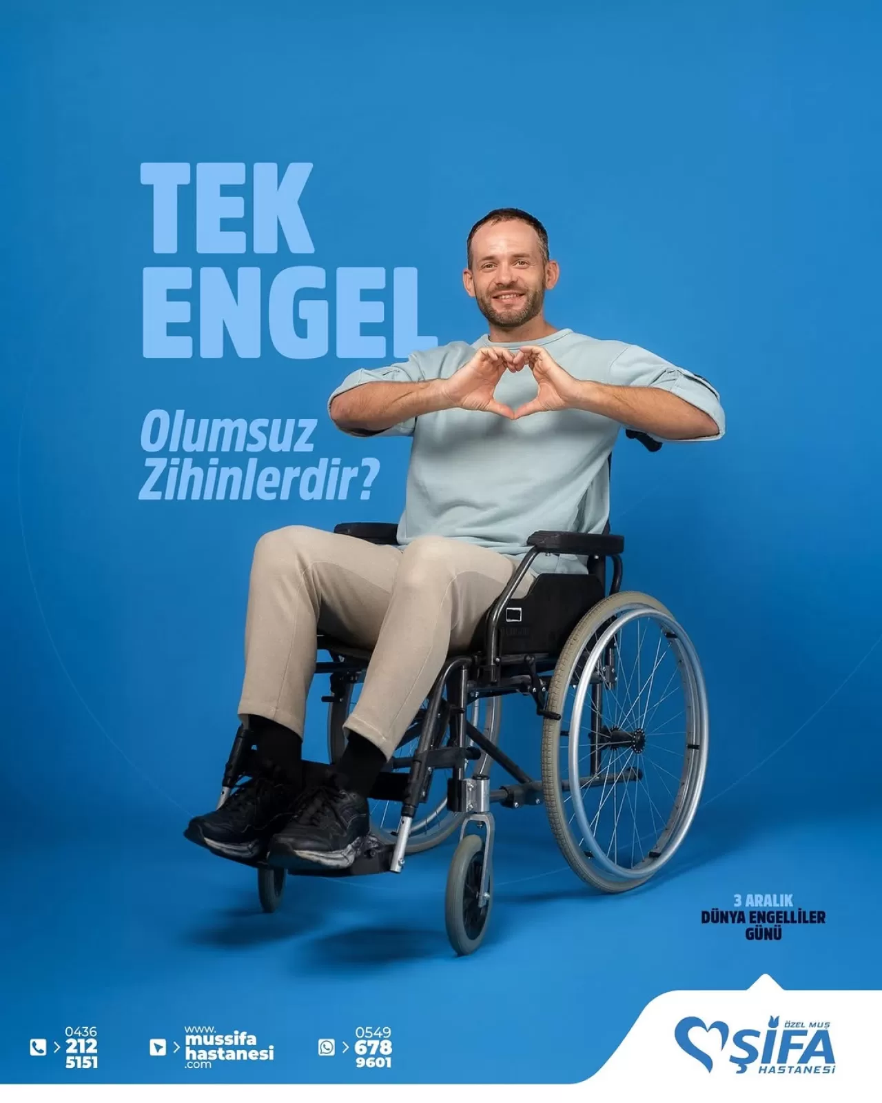 Özel Muş Şifa Hastanesi, 3 Aralık Dünya Engelliler Günü'nde Farkındalık Mesajı Yayımladı