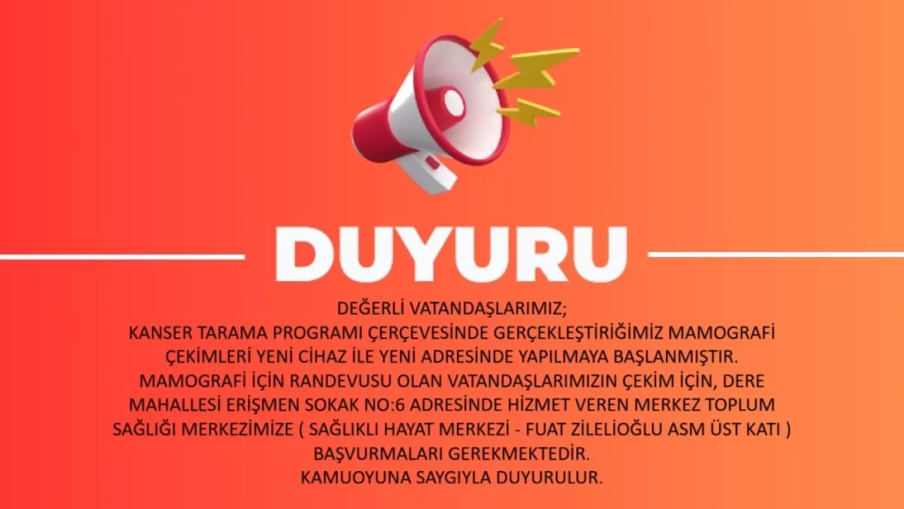 Yalova'da Mamografi Çekimleri Yeni Adresinde Başladı