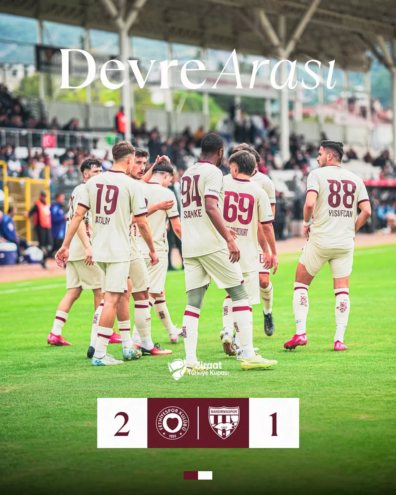 Bandırmaspor, Fethiyespor Karşısında İlk Yarıyı 2-1 Geride Kapattı