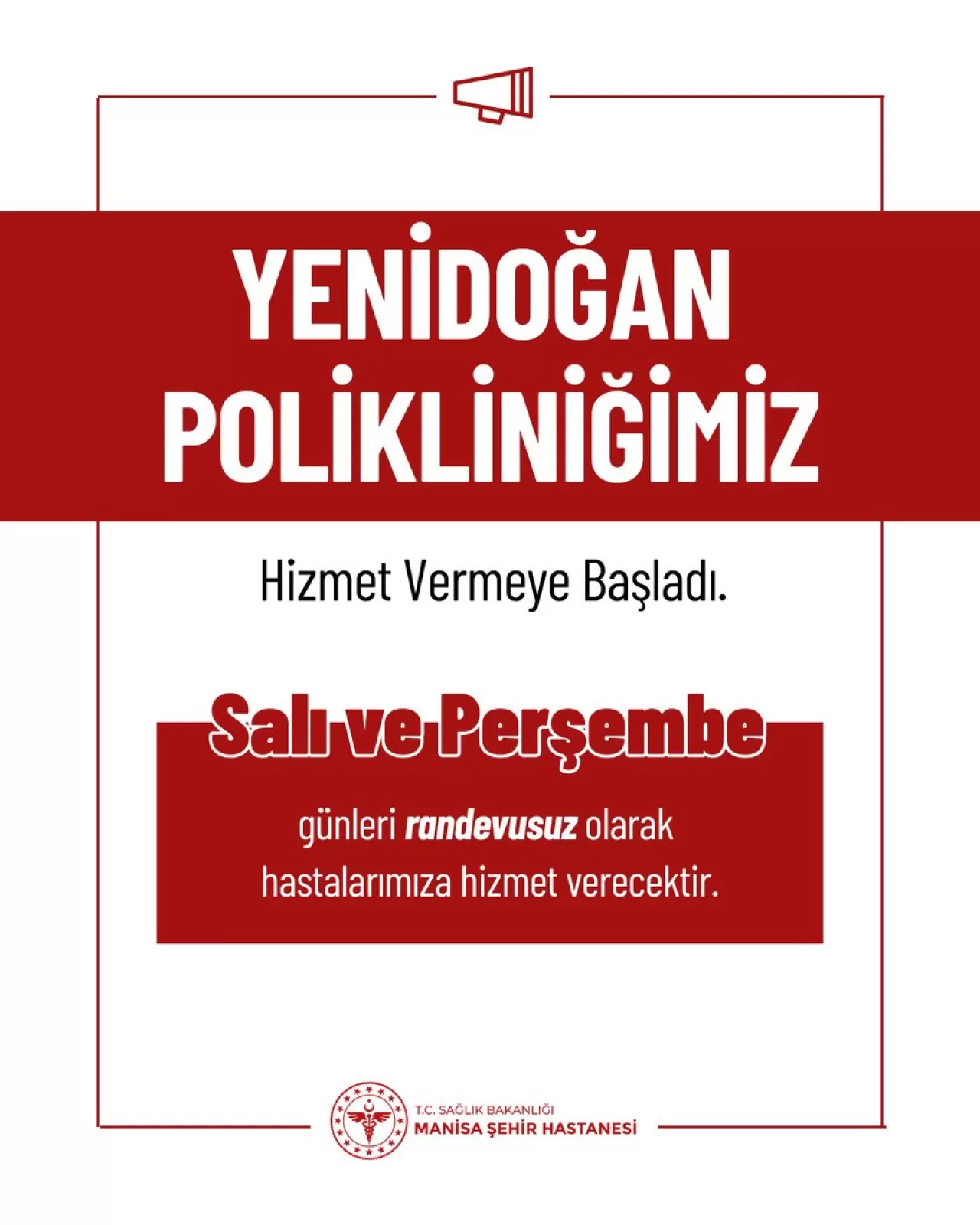 Manisa Şehir Hastanesi'nde Yenidoğan Polikliniği Açıldı