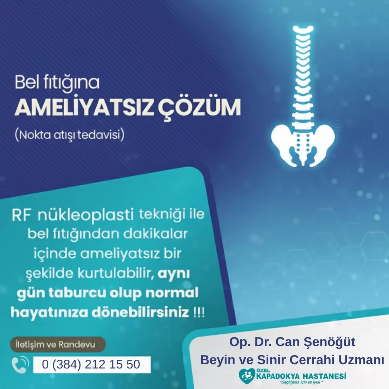 Nevşehir'de Bel Fıtığı Ağrılarına Çözüm: Özel Kapadokya Hastanesi