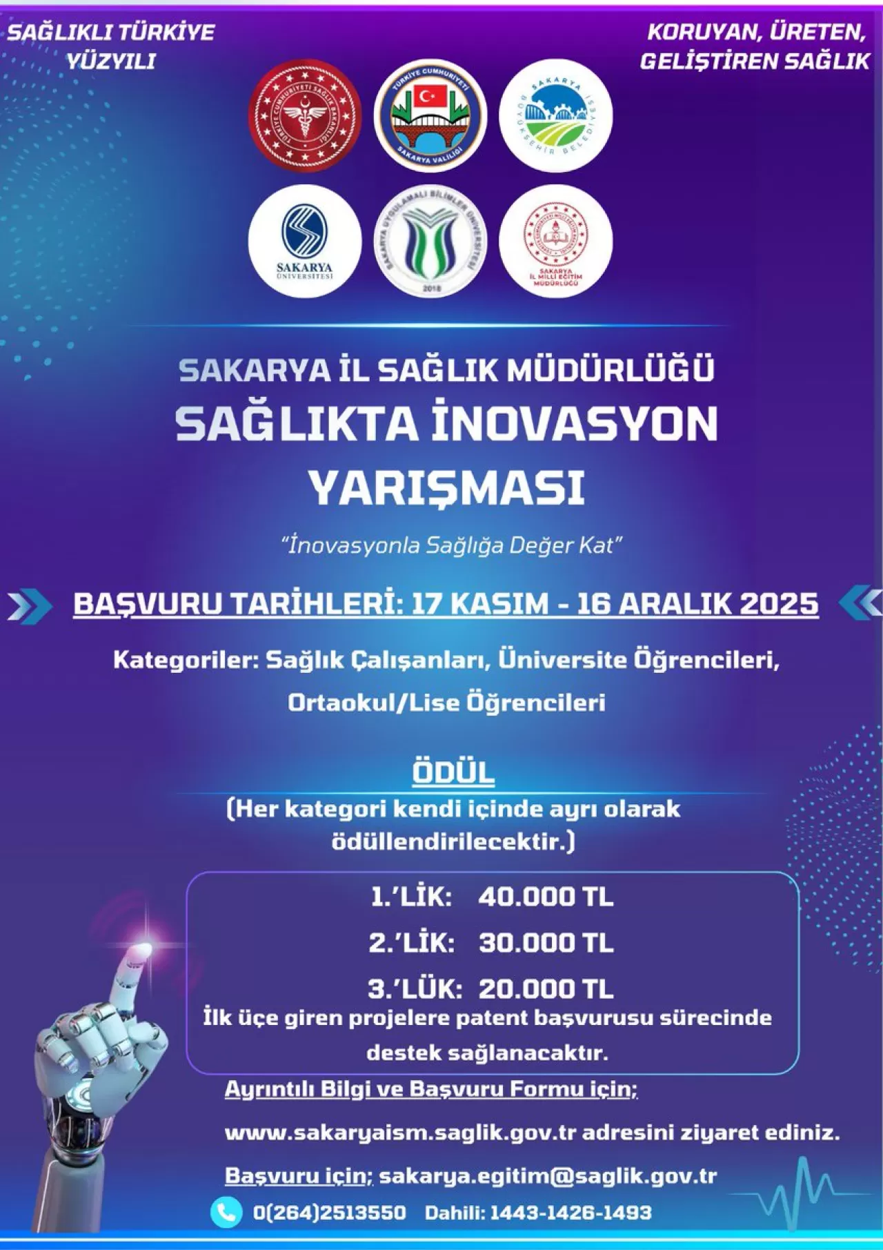 Sakarya'da Sağlıkta İnovasyon Yarışması: 90 Bin TL Ödül Dağıtılacak