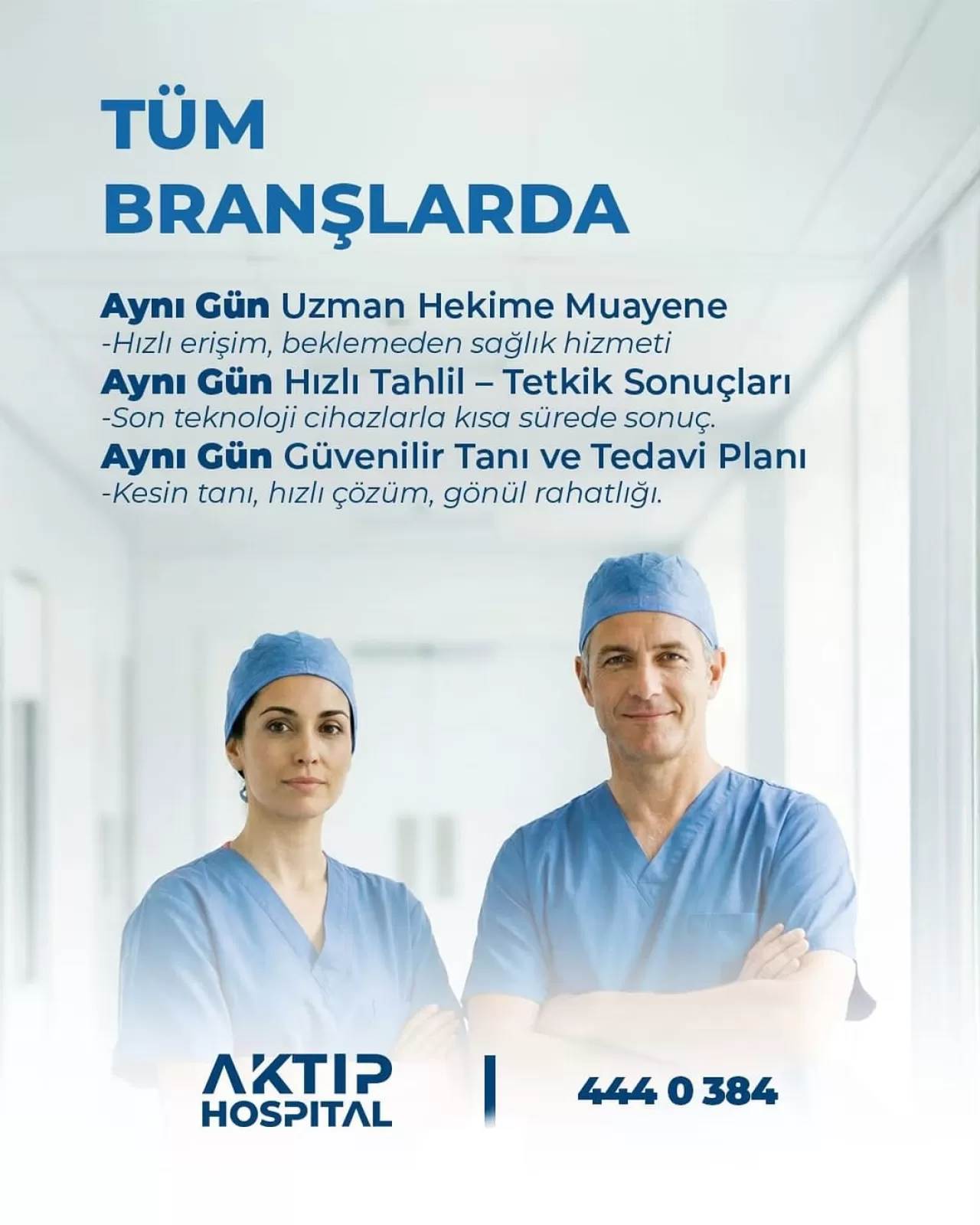 Bartın Aktıp Hastanesi'nde Aynı Gün Muayene ve Hızlı Tanı İmkanı